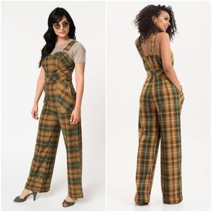 Voodoo Vixen Tartan Plaid Jocelyn Overall Jumpsuit